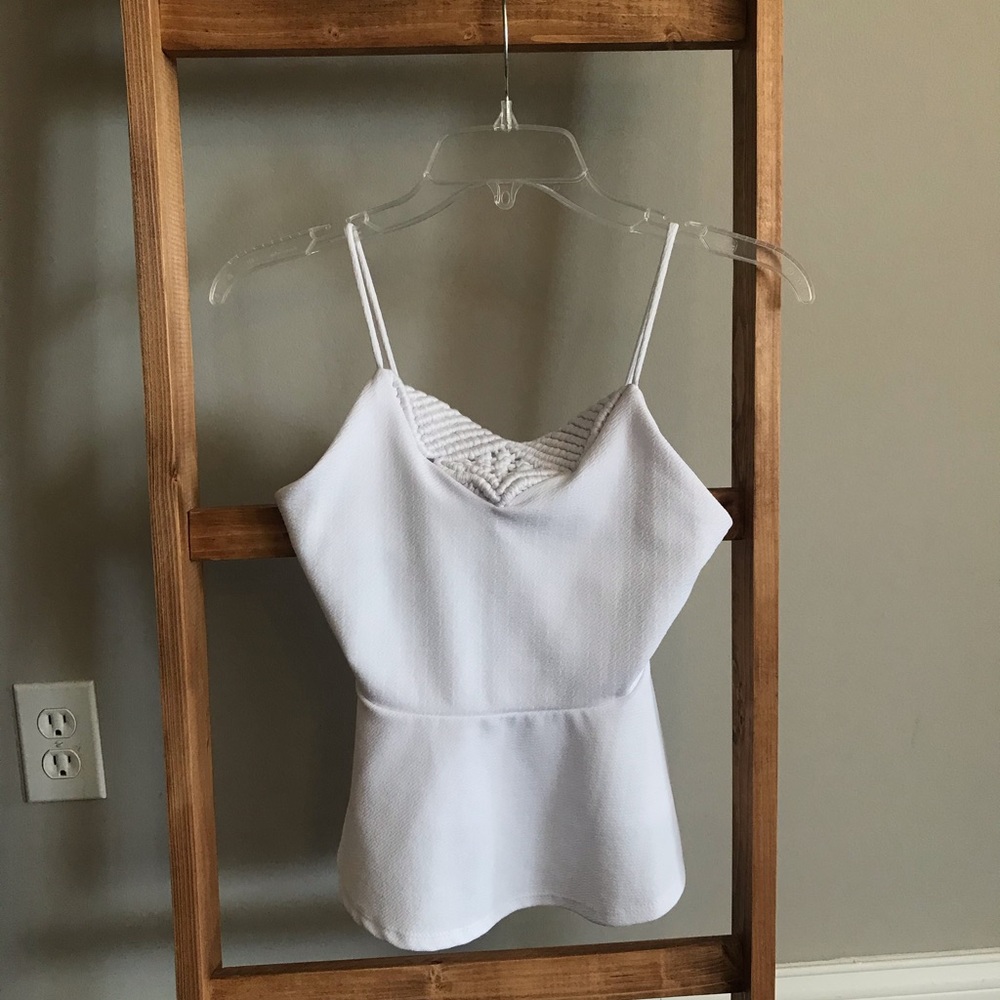 White peplum tank